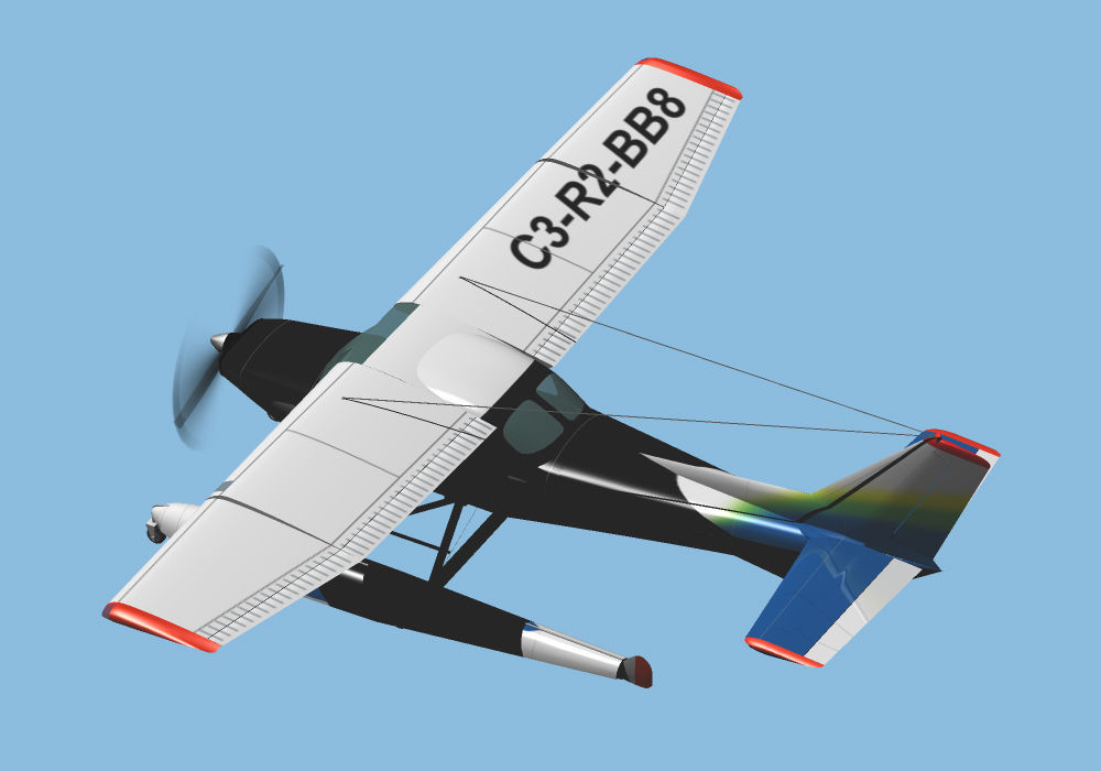 Sea Plane Ocean Air Line update model 3D model_2