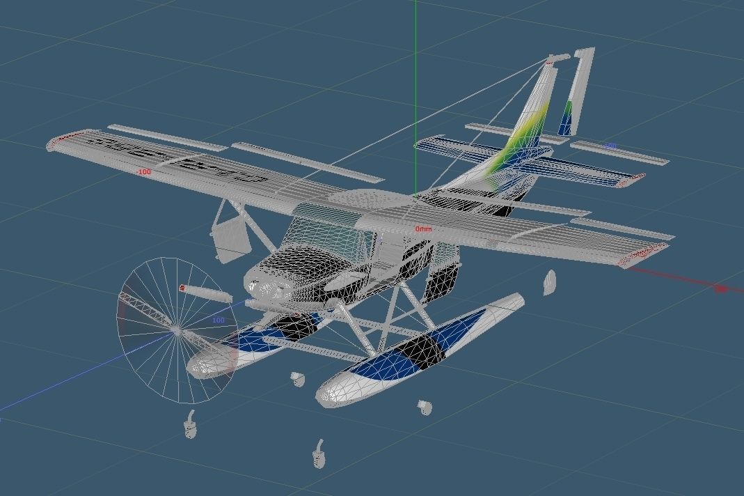 Sea Plane Ocean Air Line update model 3D model_7