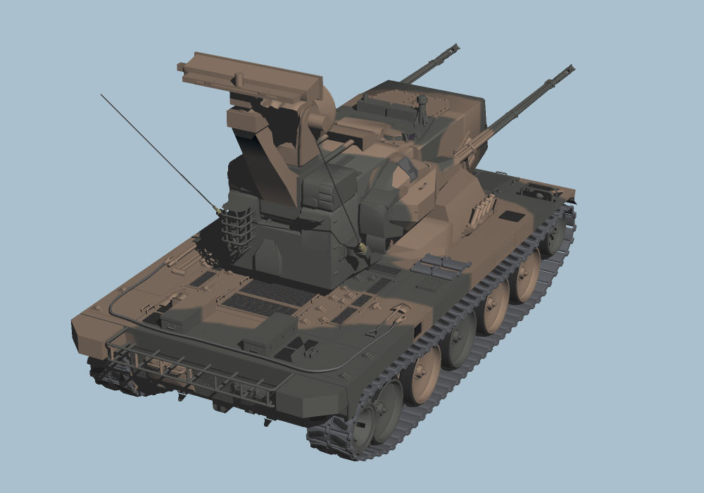 JGSDF Type 87 Self-Propelled Anti-Aircraft Gun 3D model_2