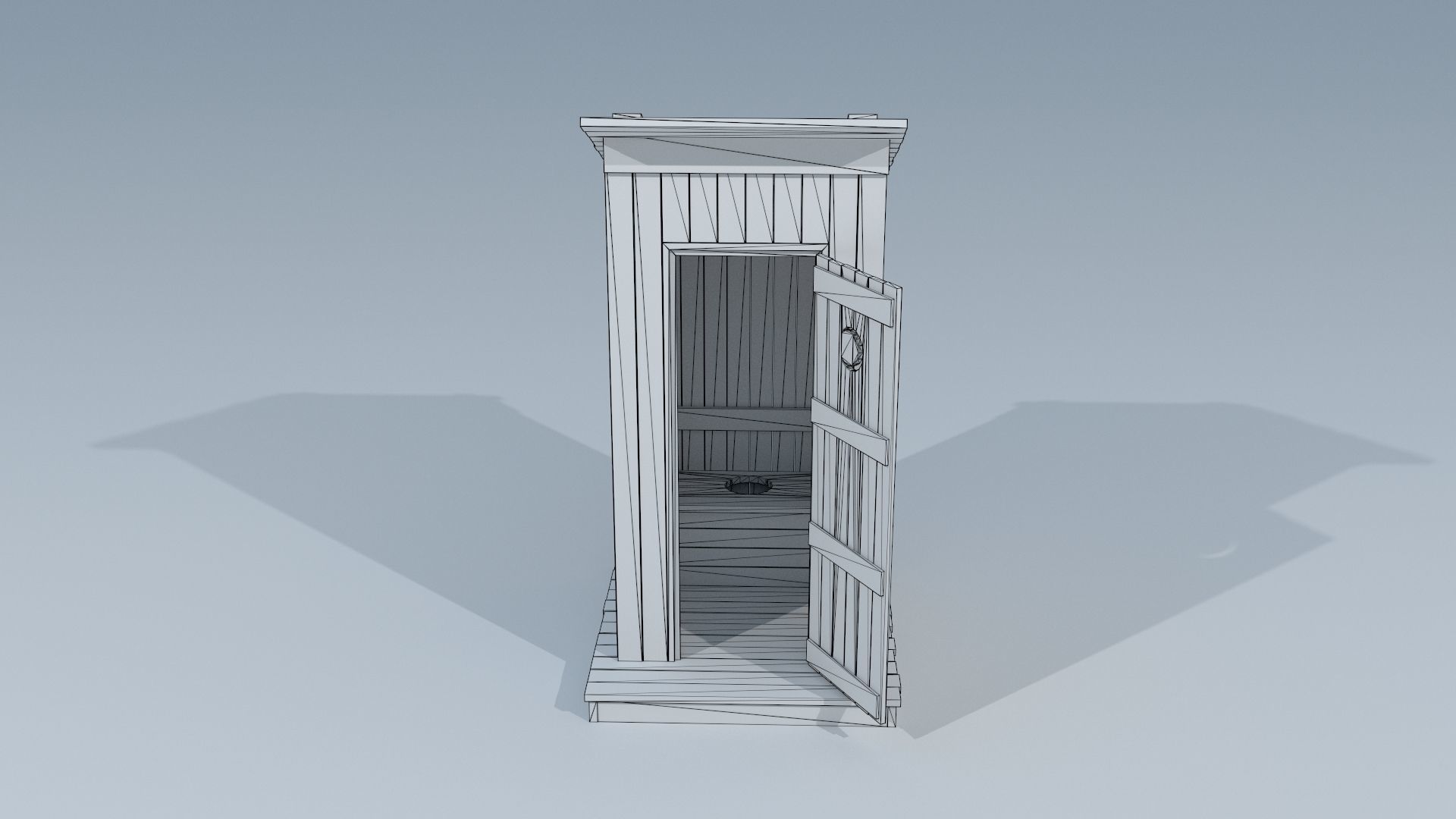 Outhouse Toilet PBR Low-poly 3D model_10