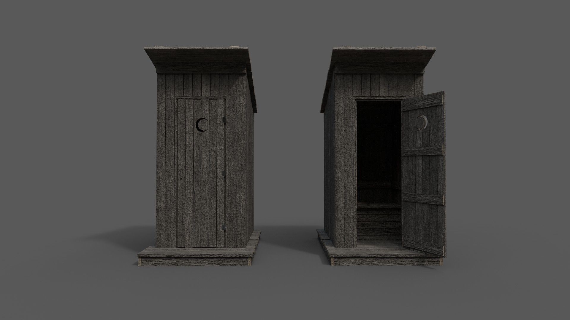 Outhouse Toilet PBR Low-poly 3D model_3