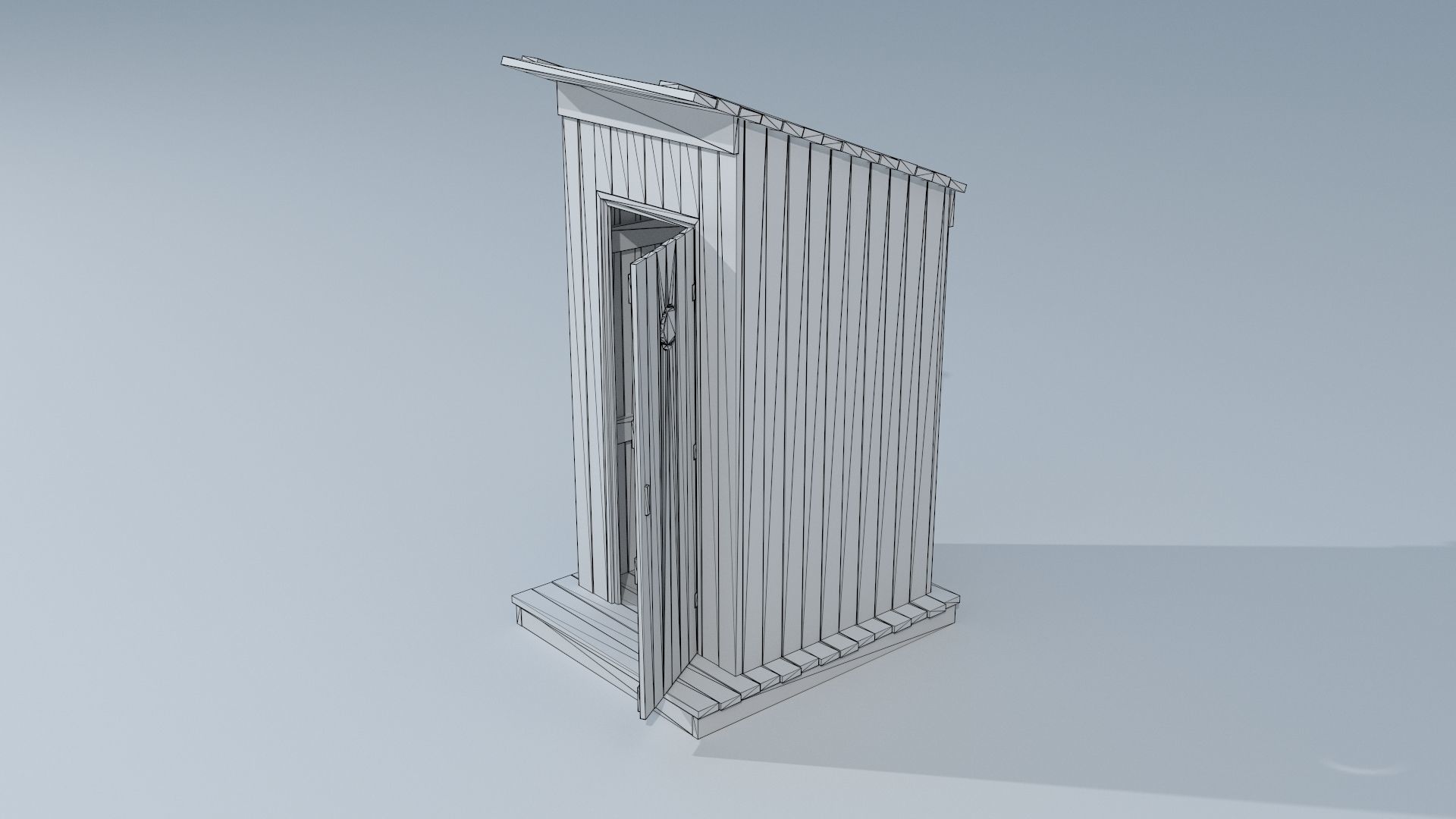 Outhouse Toilet PBR Low-poly 3D model_11