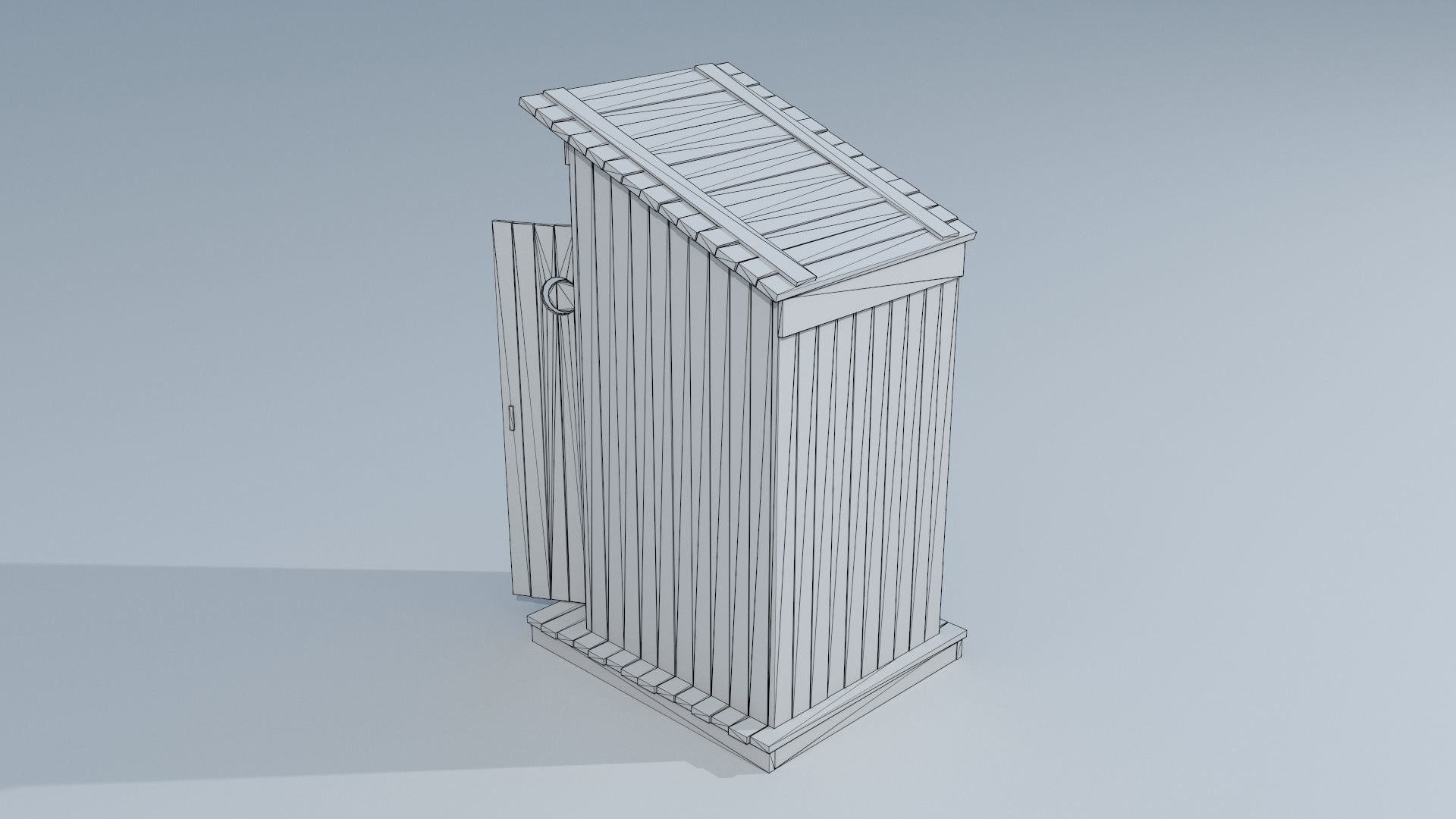 Outhouse Toilet PBR Low-poly 3D model_12
