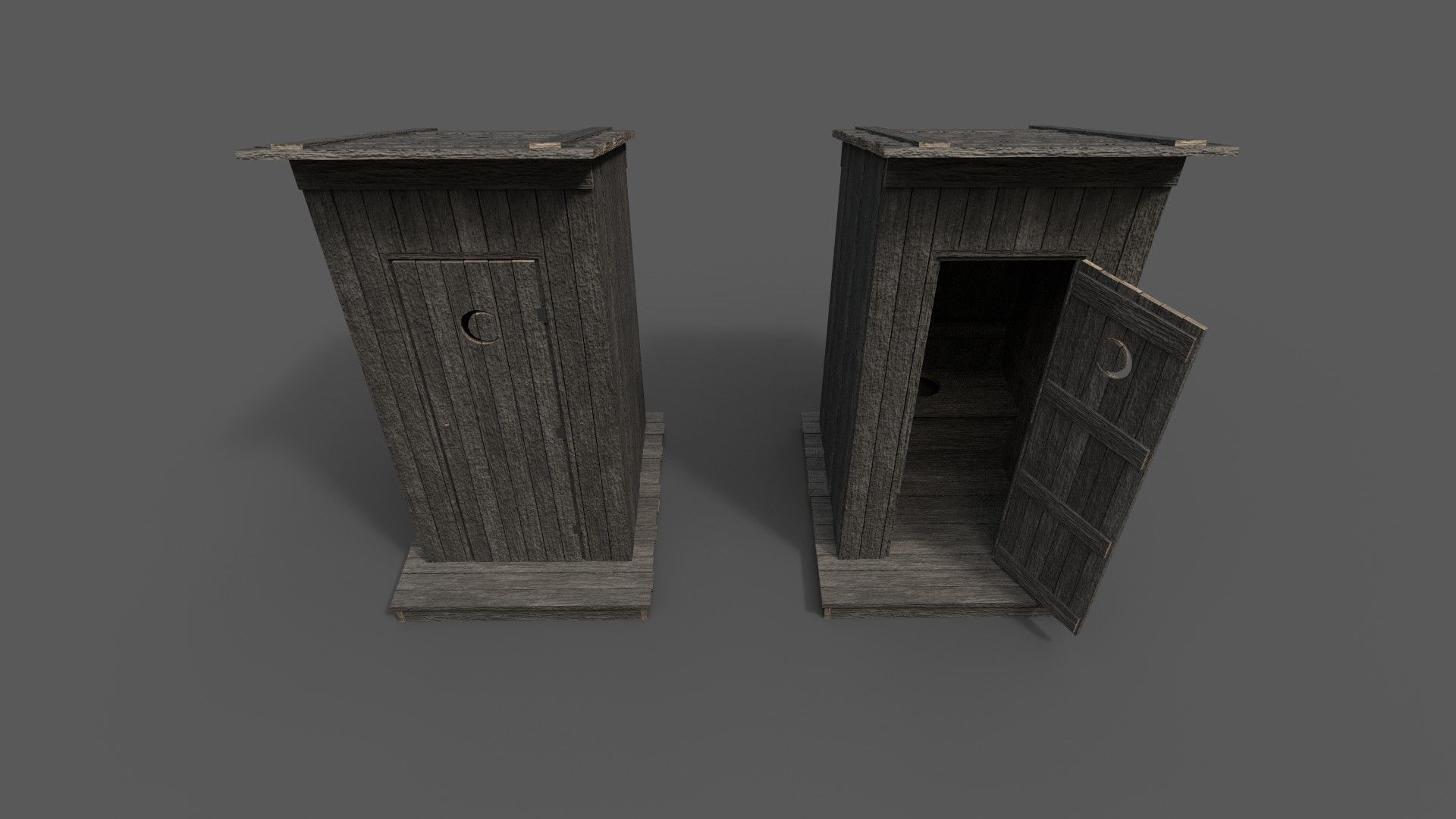 Outhouse Toilet PBR Low-poly 3D model_1