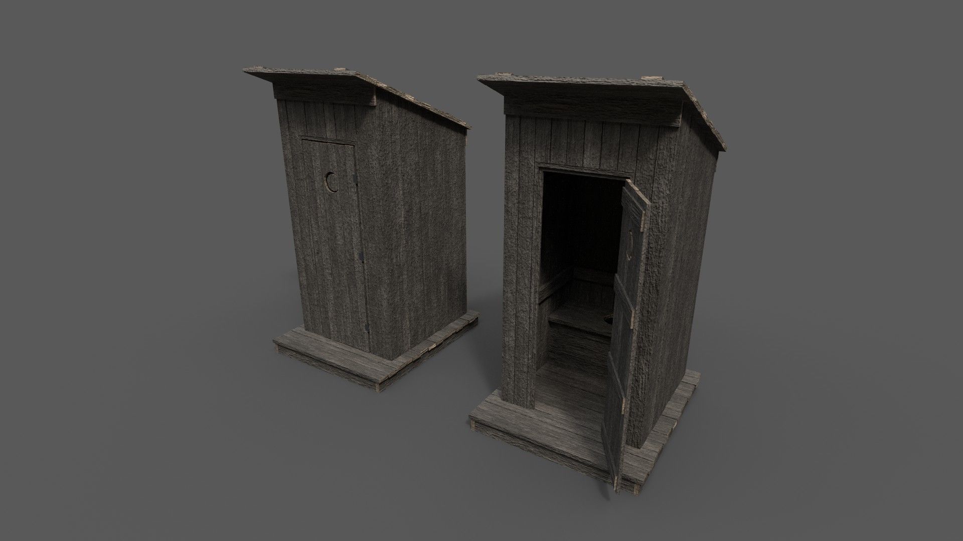 Outhouse Toilet PBR Low-poly 3D model_2