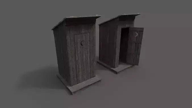 Outhouse Toilet PBR Low-poly 3D model