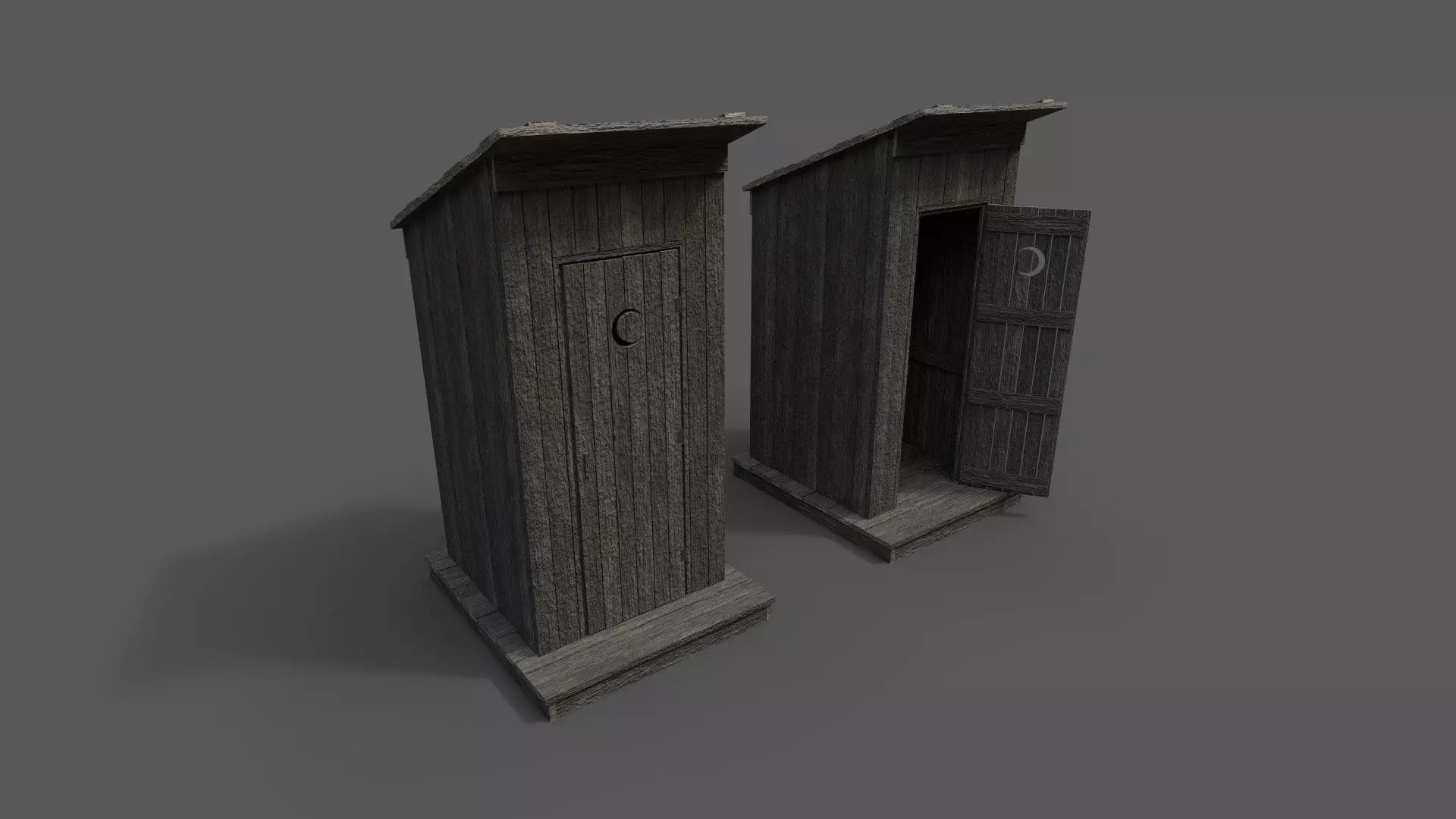 Outhouse Toilet PBR Low-poly 3D model_0