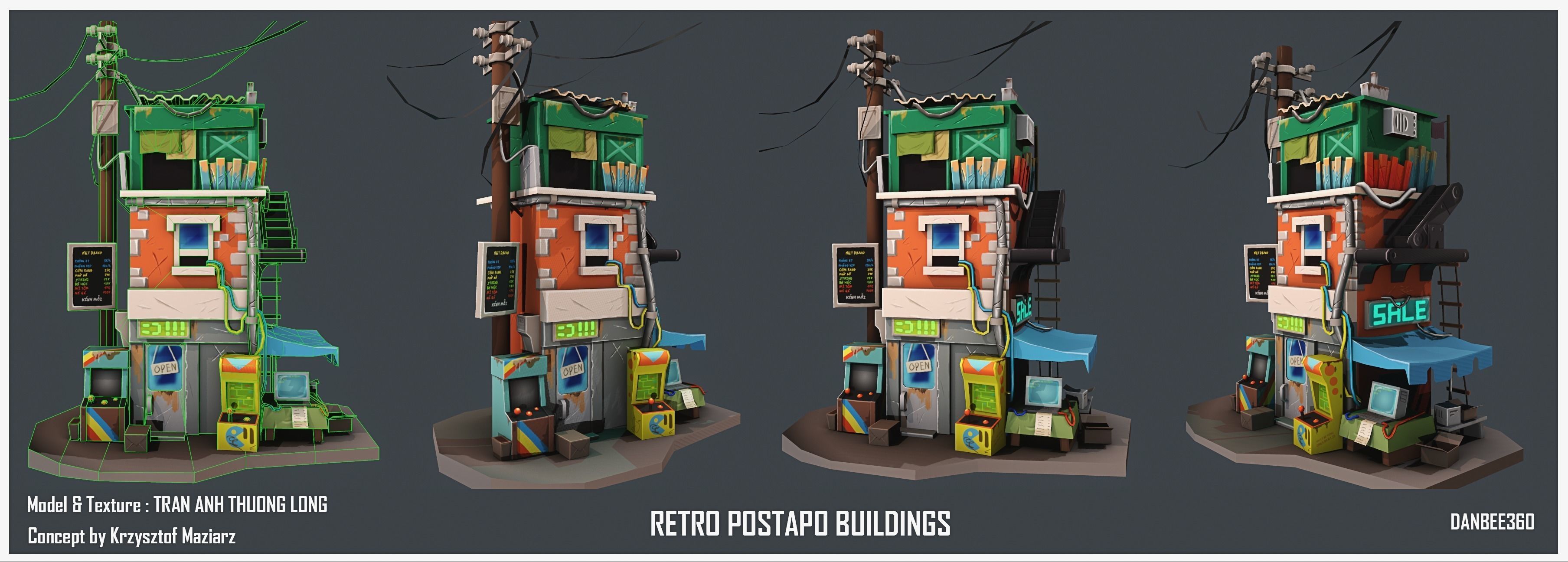 DANBEE -Retro Building low-poly 3D model Low-poly 3D model