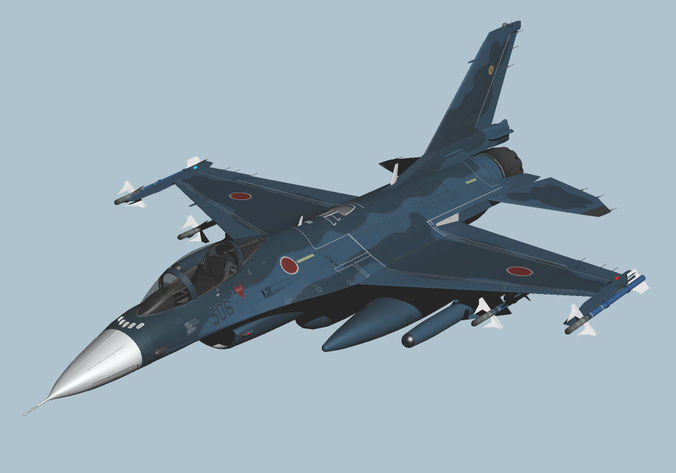 Japan Air Self-Defense Force Mitsubishi F-2 Support fighter 3D model
