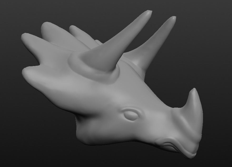 Triceratops head Free 3D print model_1