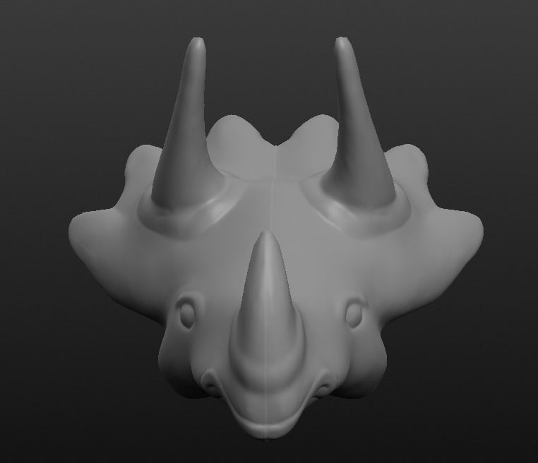 Triceratops head Free 3D print model_3