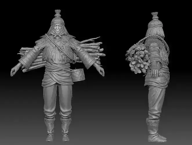 woodcutter zbrush raw file 3D model