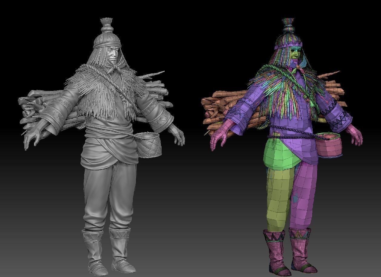 woodcutter zbrush raw file 3D model_2