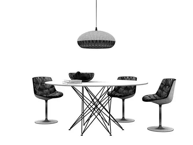 Dining Set 2 leather swivel chair