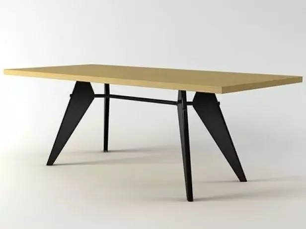 Dining Set 7 table with legs 3D model_3