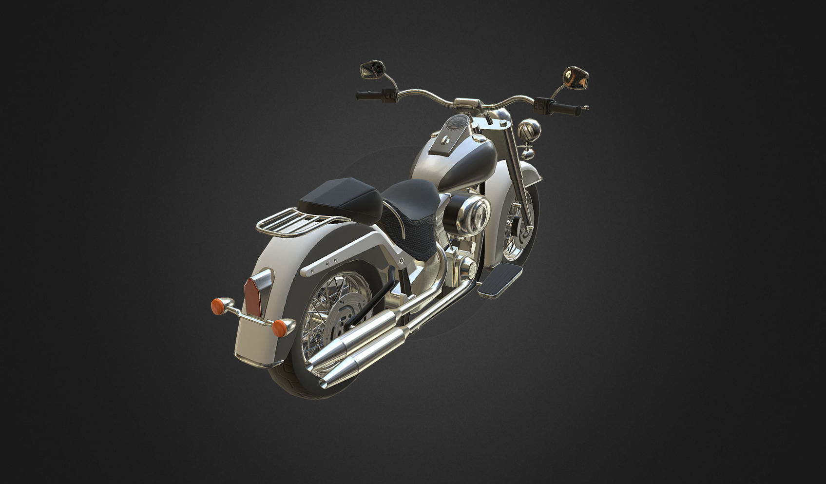 Harley-Davidson motorcycle Low-poly 3D model_3