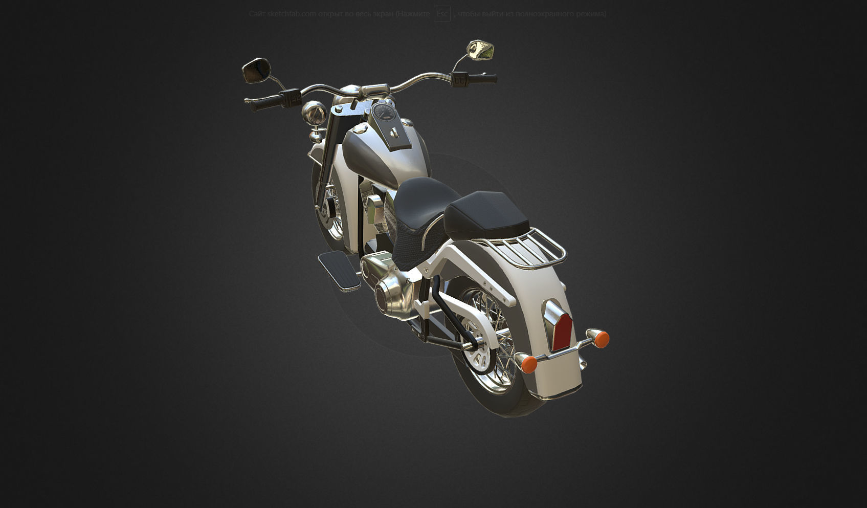 Harley-Davidson motorcycle Low-poly 3D model_4