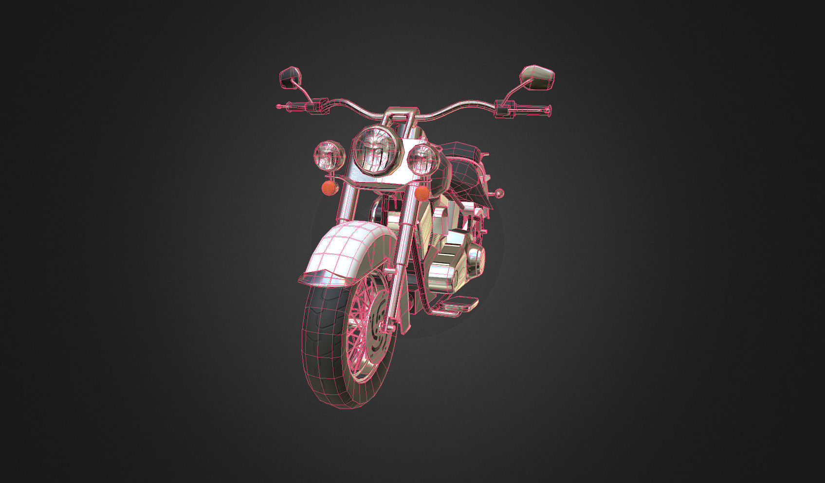 Harley-Davidson motorcycle Low-poly 3D model_8