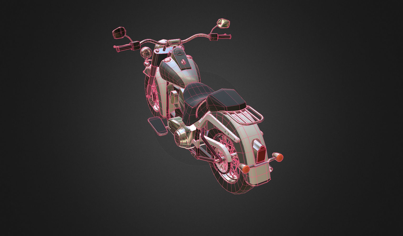 Harley-Davidson motorcycle Low-poly 3D model_5