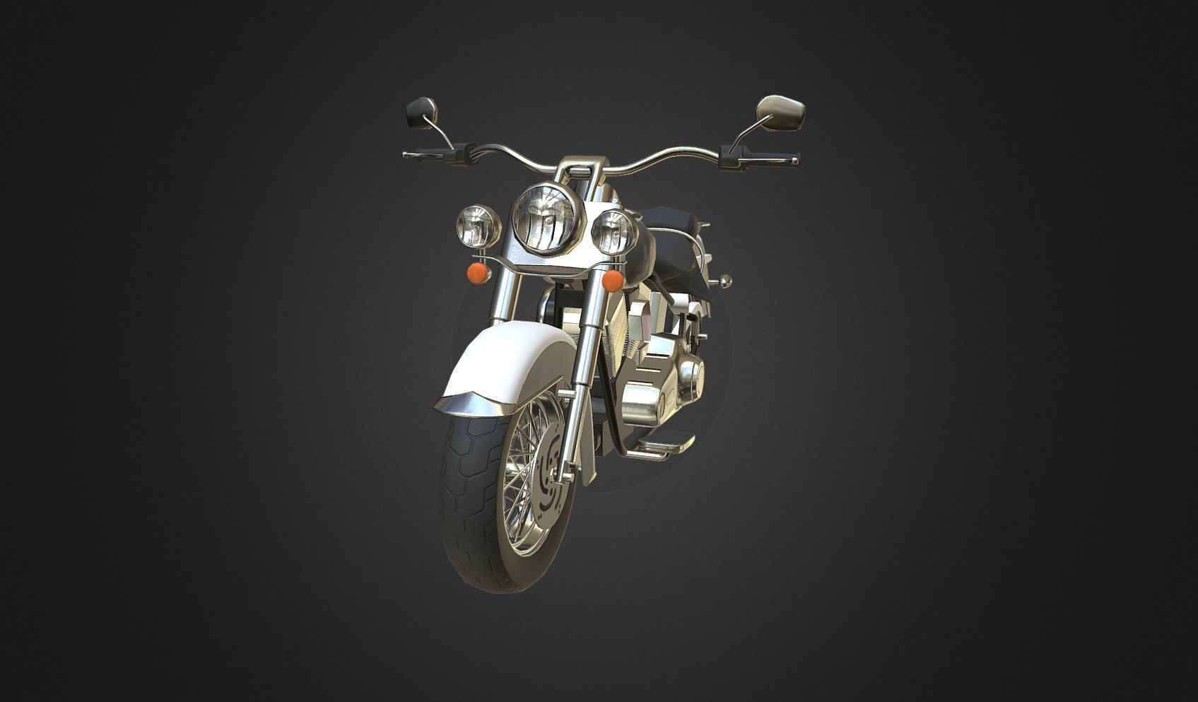Harley-Davidson motorcycle Low-poly 3D model_1