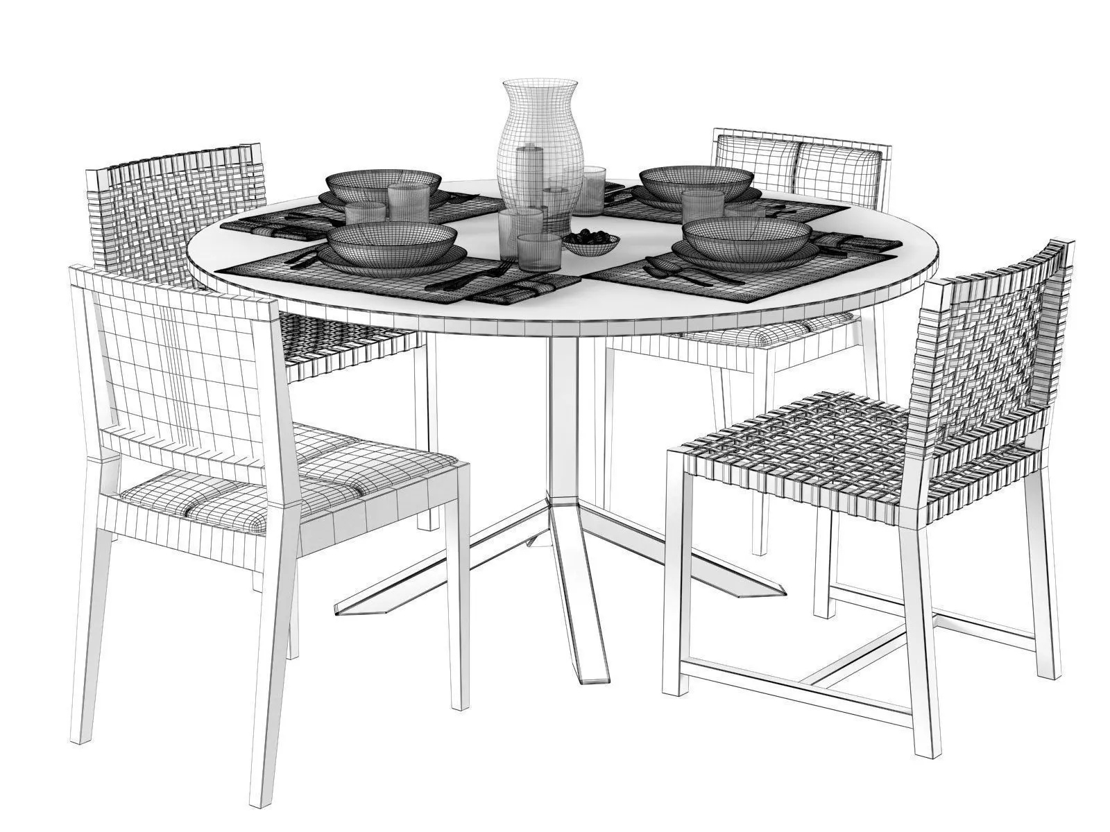 Dining Set 157 3D model_1