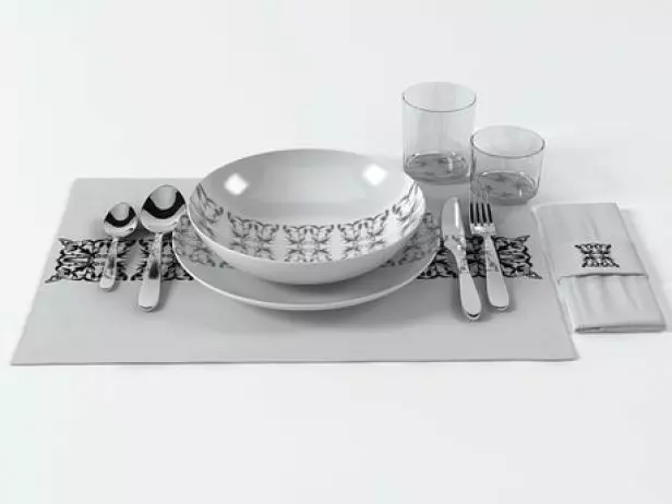 Dining Set 157 3D model_5
