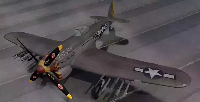 Hawker Typhoon Mk-1B Late - USAF 3D model