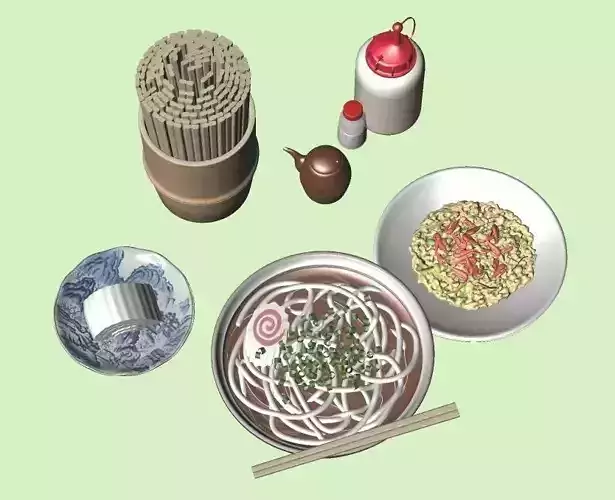 Japanese Food Menu UDON Noodles early model