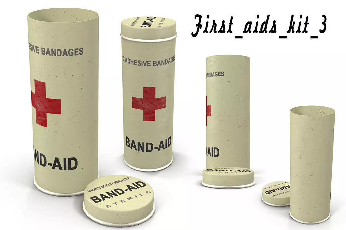 First aids kit 3 Low-poly 3D model_0