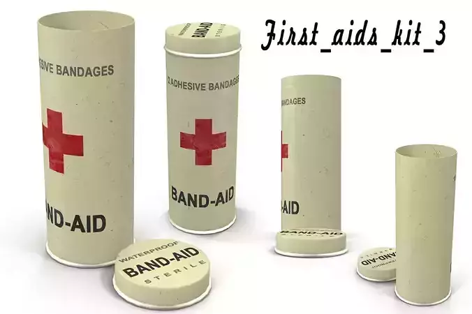 First aids kit 3 Low-poly 3D model First aids kit 3 Low-poly 3D model