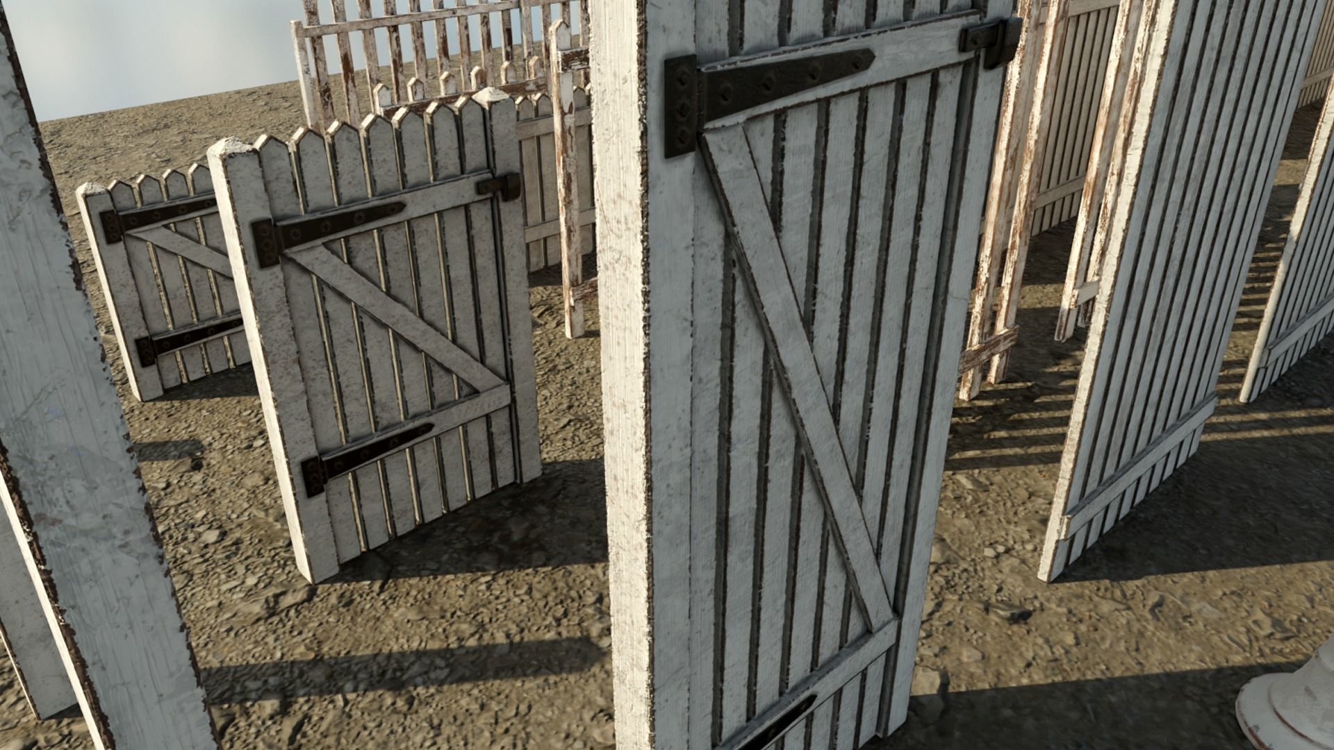 Collection of Low Poly PBR Modular Fences Low-poly 3D model_4