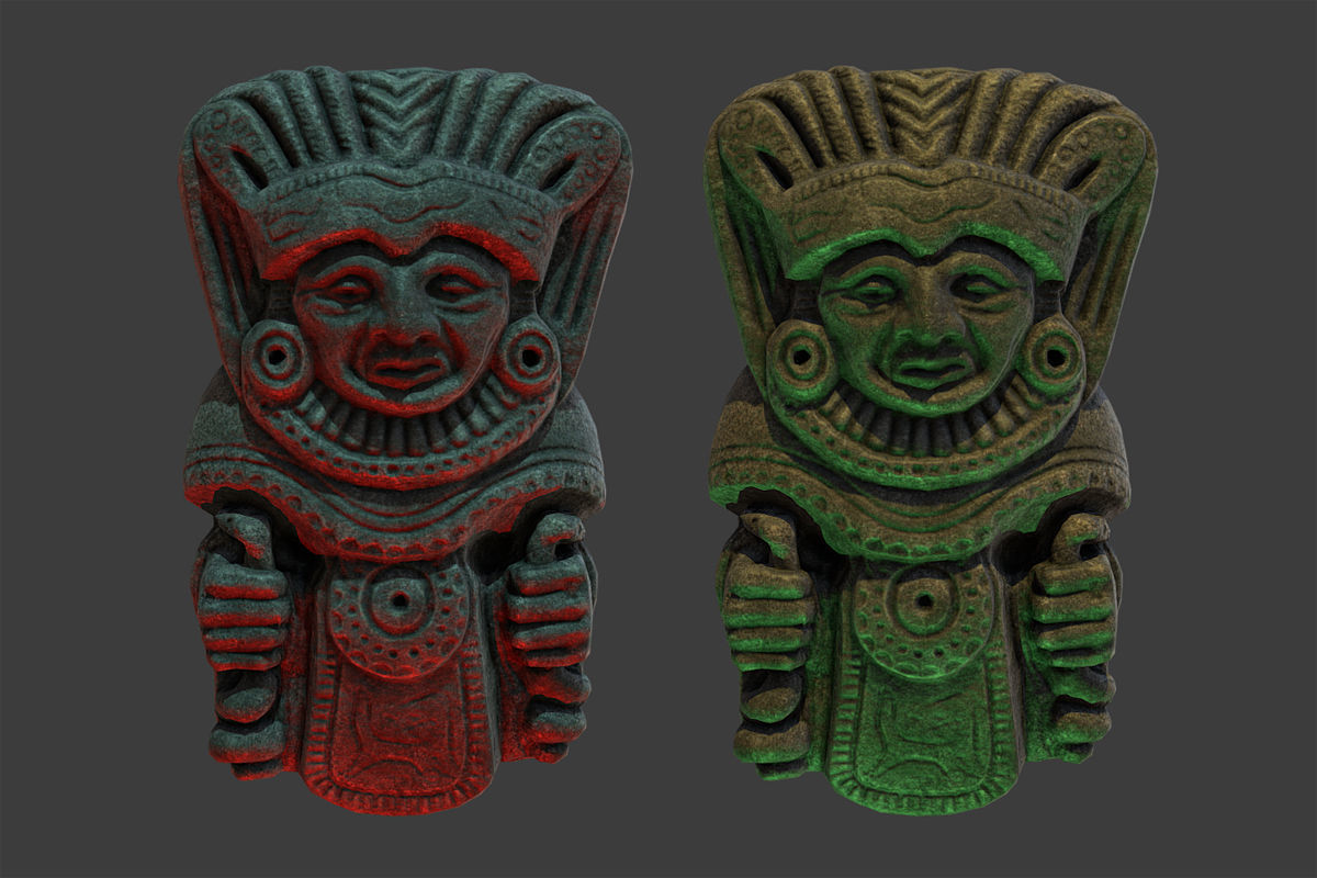 Shaman Tribal Mask Low-poly 3D model_3