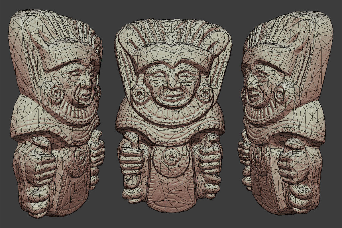 Shaman Tribal Mask Low-poly 3D model_6