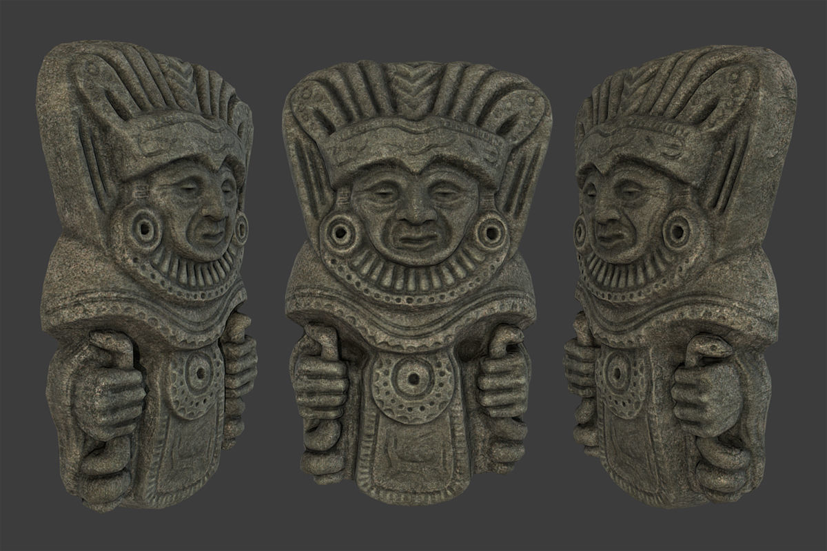 Shaman Tribal Mask Low-poly 3D model_2