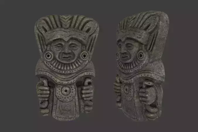Shaman Tribal Mask Low-poly 3D model