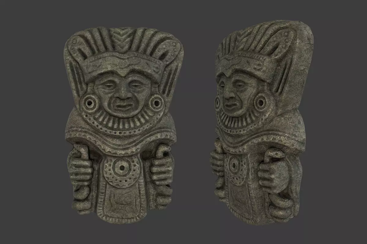 Shaman Tribal Mask Low-poly 3D model_0