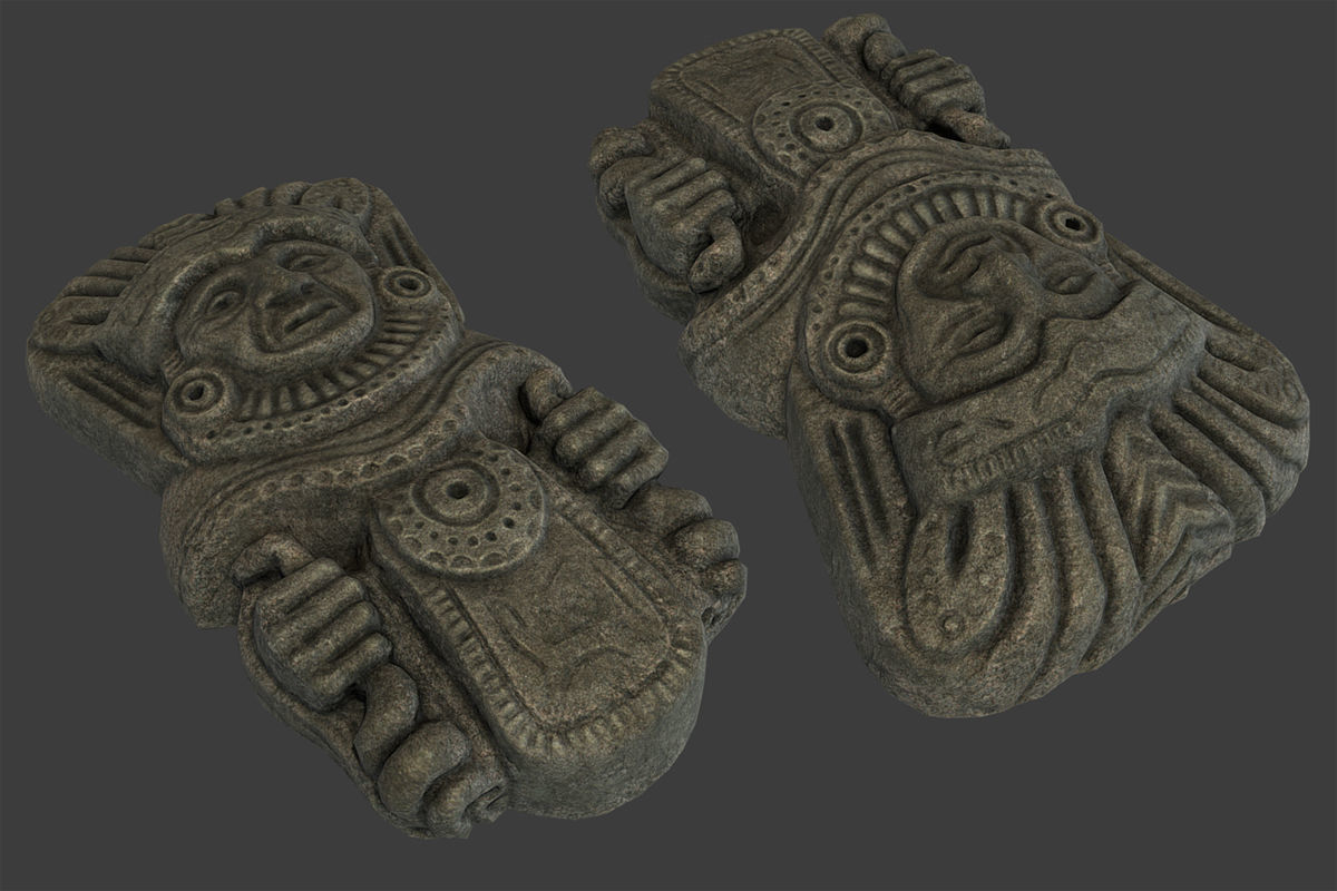 Shaman Tribal Mask Low-poly 3D model_1