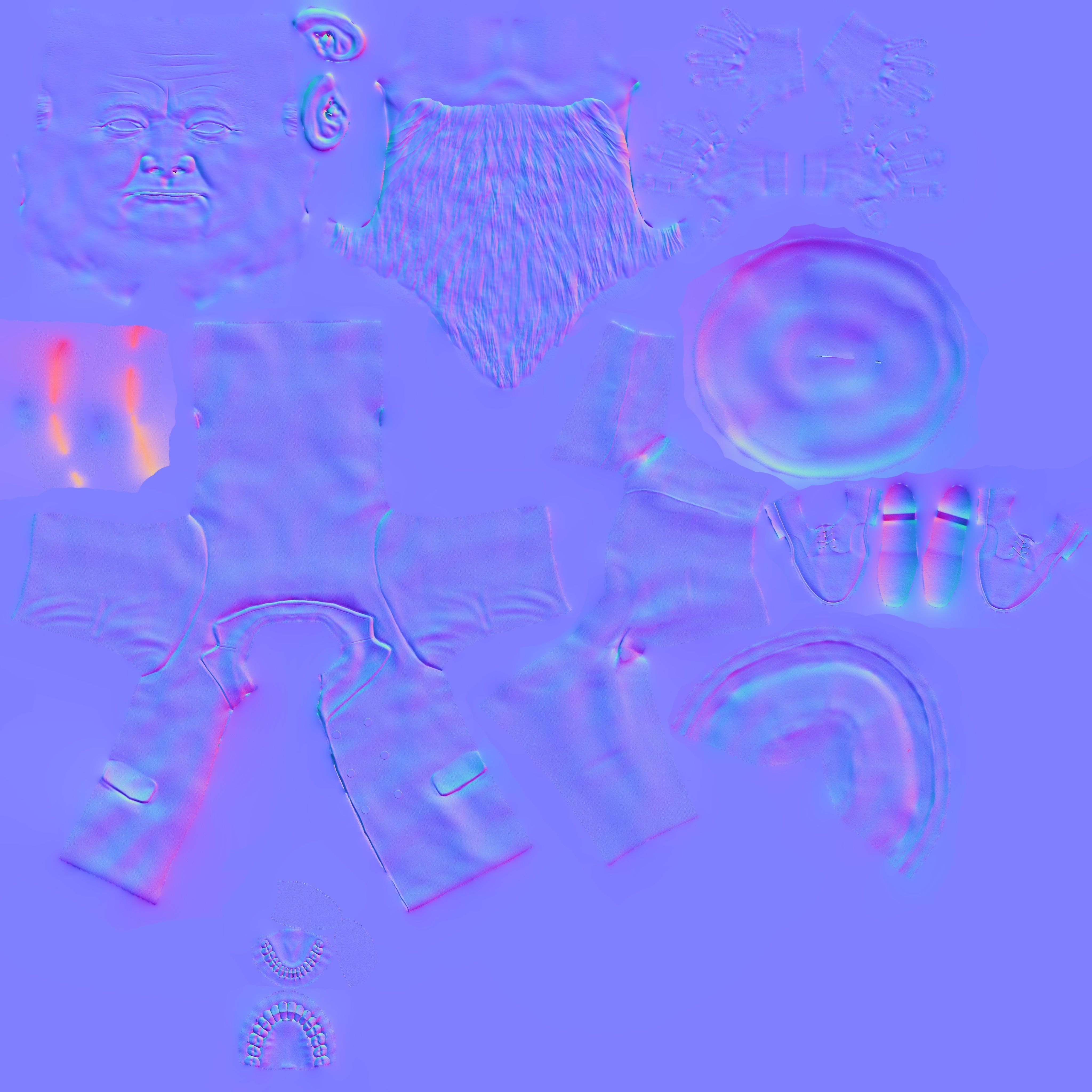 Winston Churchill caricature Low-poly 3D model_20