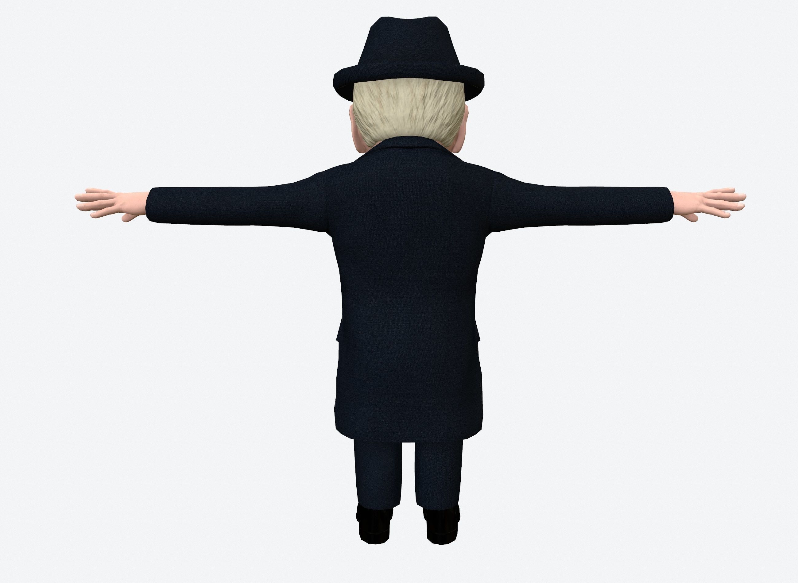 Winston Churchill caricature Low-poly 3D model_15