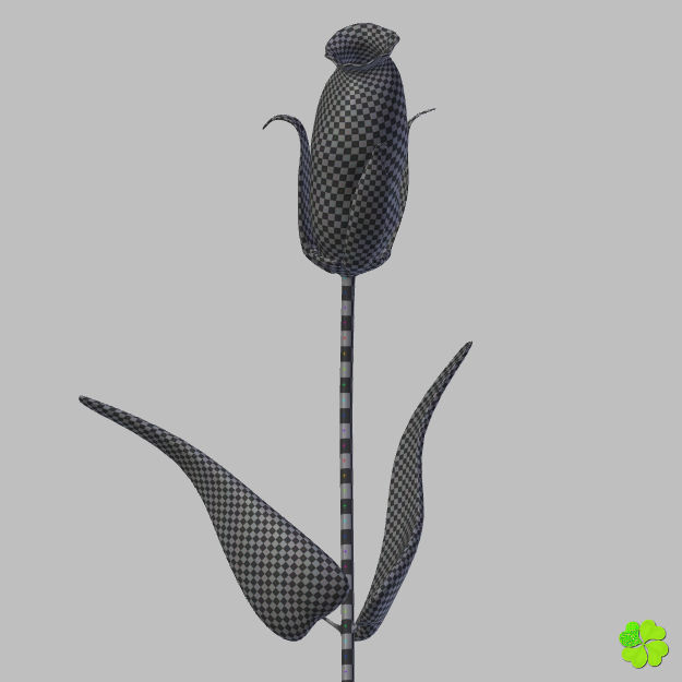 Flower of lisianthus multicolor rigged low poly with vase Low-poly 3D model_38