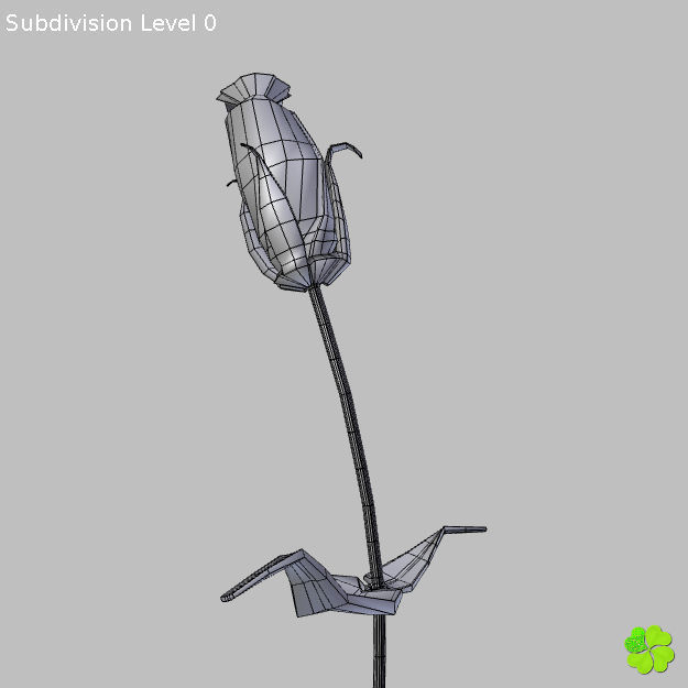 Flower of lisianthus multicolor rigged low poly with vase Low-poly 3D model_23