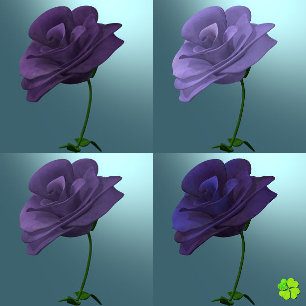 Flower of lisianthus multicolor rigged low poly with vase Low-poly 3D model_10