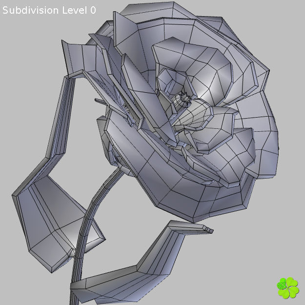 Flower of lisianthus multicolor rigged low poly with vase Low-poly 3D model_20