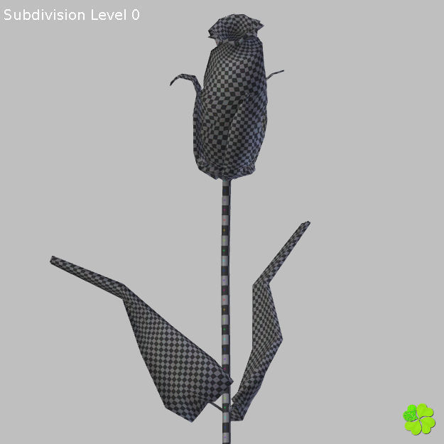 Flower of lisianthus multicolor rigged low poly with vase Low-poly 3D model_39