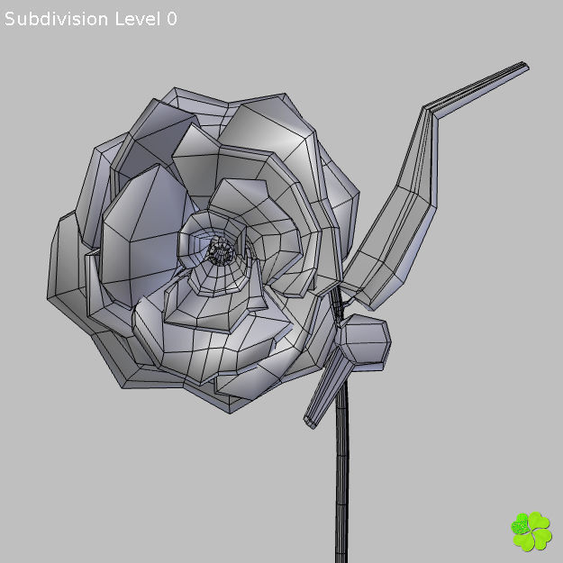 Flower of lisianthus multicolor rigged low poly with vase Low-poly 3D model_14