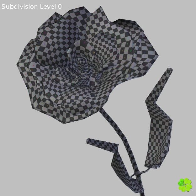 Flower of lisianthus multicolor rigged low poly with vase Low-poly 3D model_37