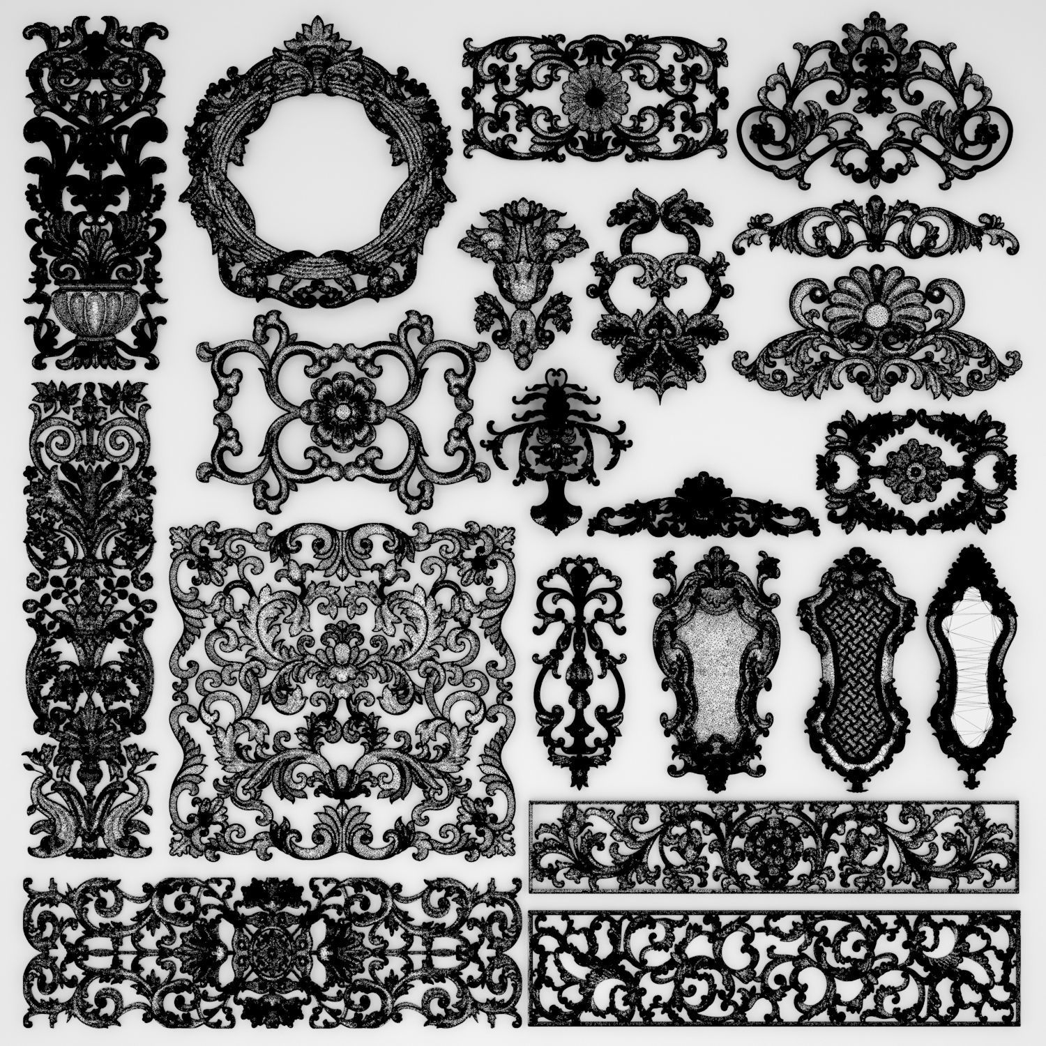 Cartouches SET 36 3D model_9