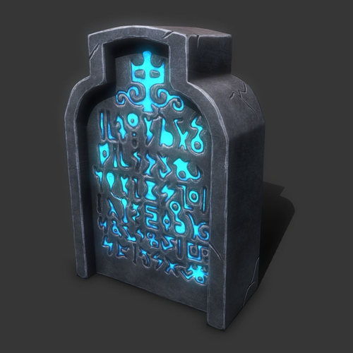 gravestone tombstone with lights Low-poly 3D model