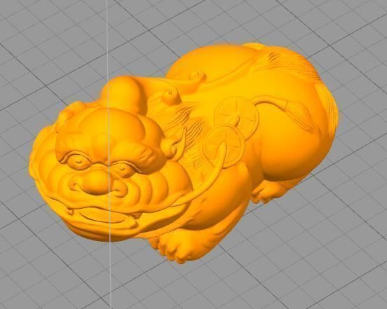 Statue litle drago chinese traditional art 3D print model_4