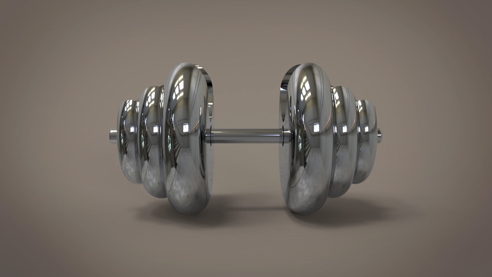 DumbellDesign stainless steel earring 3D model_1